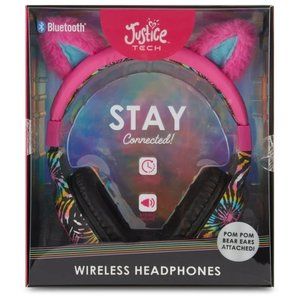Justice Portable Wireless Bluetooth Headphones with Cat Ears